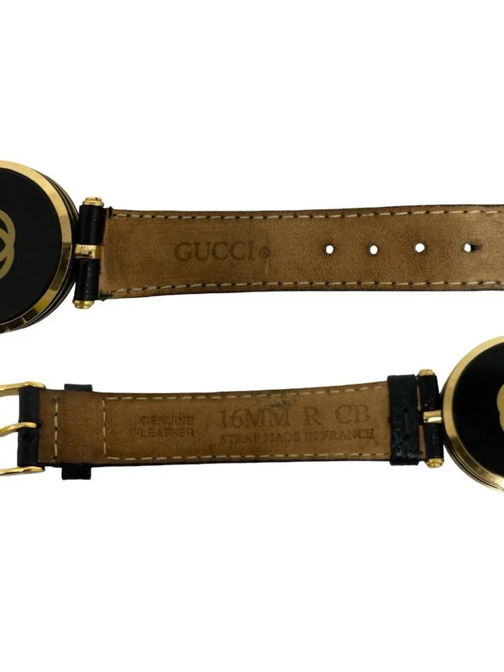 Gucci Vintage Dress Watch Leather Quartz Wrist Black